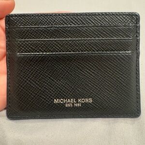 Michael Kors Textured Black Leather Card Holder
